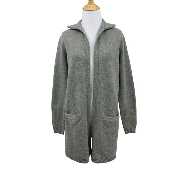 Ralph Lauren Cardigan Womens S Small Gray Cashmere Oversized Longline Open Front - Picture 1 of 12